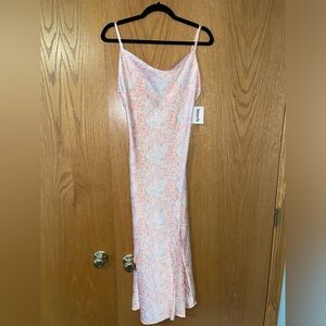 Silk floral patterned midi dress